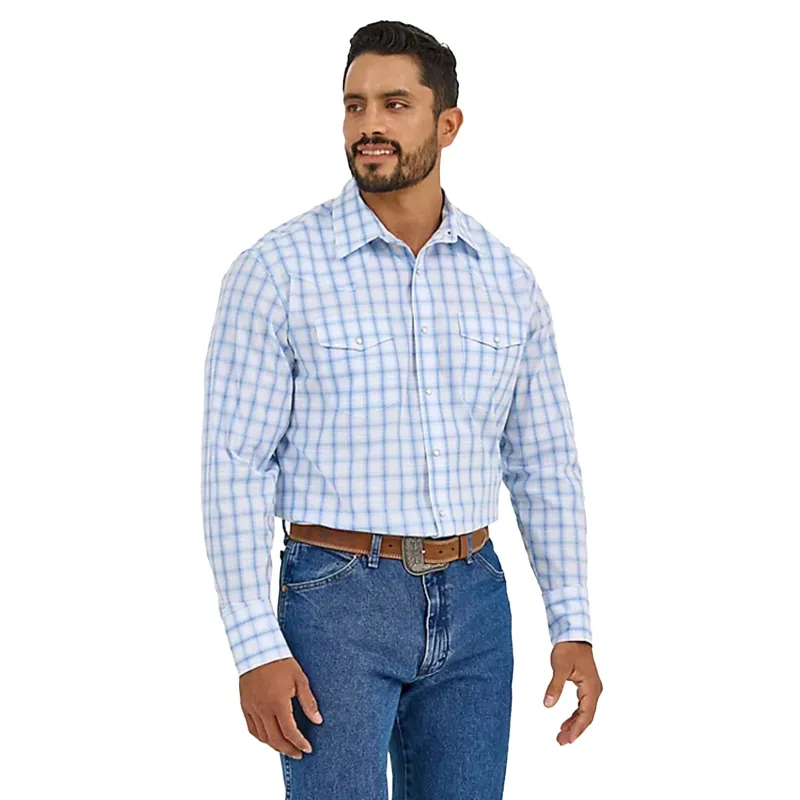 Wrangler Men's Wrinkle Resist Plaid Long Sleeve made by Western Edge