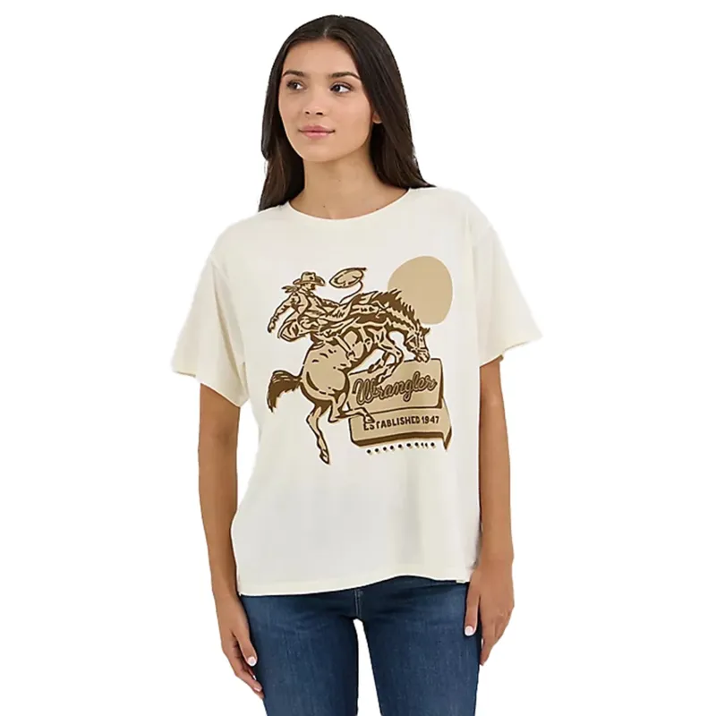 Wrangler Women's Cream Buckaroo Tee made by Western Edge