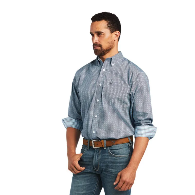 Men's Ariat Gray Wrinkle Free Yoel Classic Fit Shirt sold by Western Edge