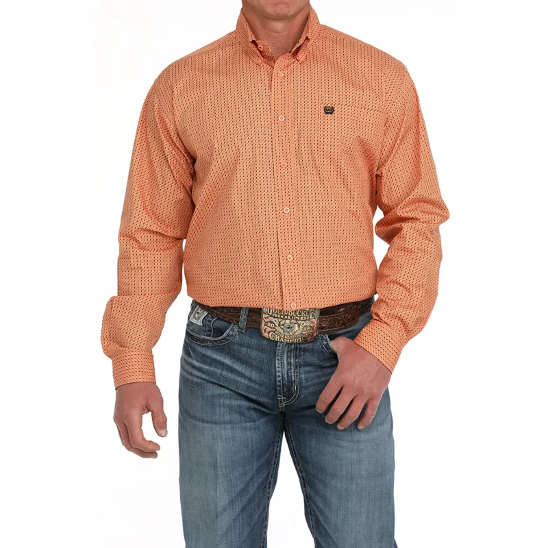Cinch Men's Coral Geometric Print Button-Down made by Western Edge
