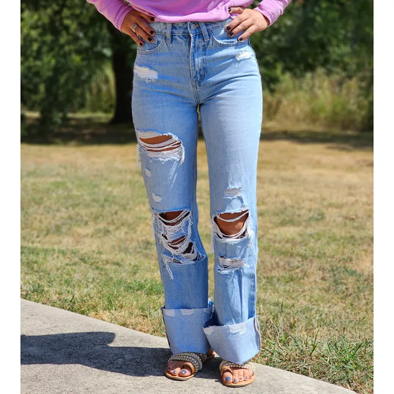 Flying Monkey Light Wash 90's Vintage Wide Leg Jeans sold by Western Edge