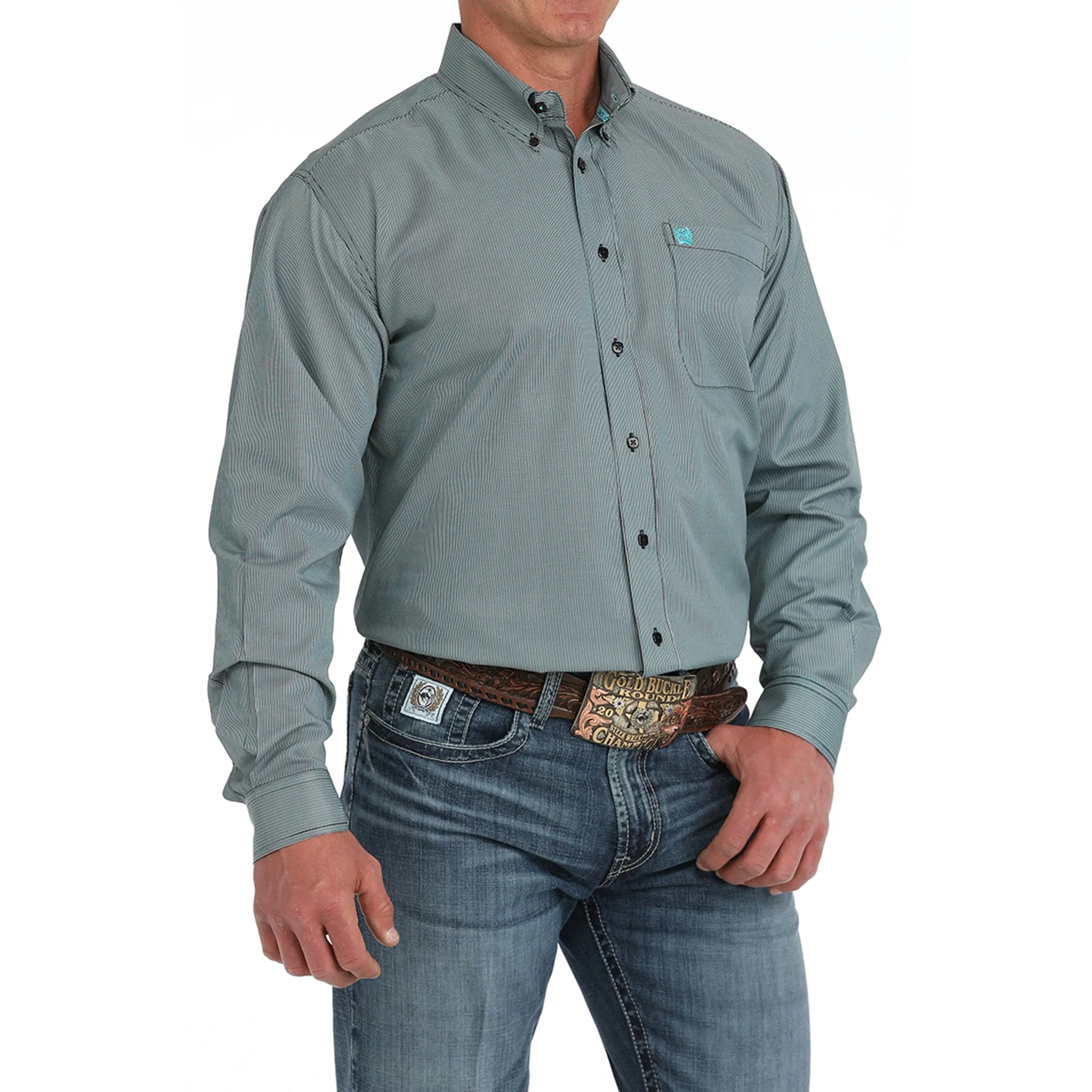 Cinch Men's Tencel Striped Shirt sold by Western Edge product image thumbnail 3