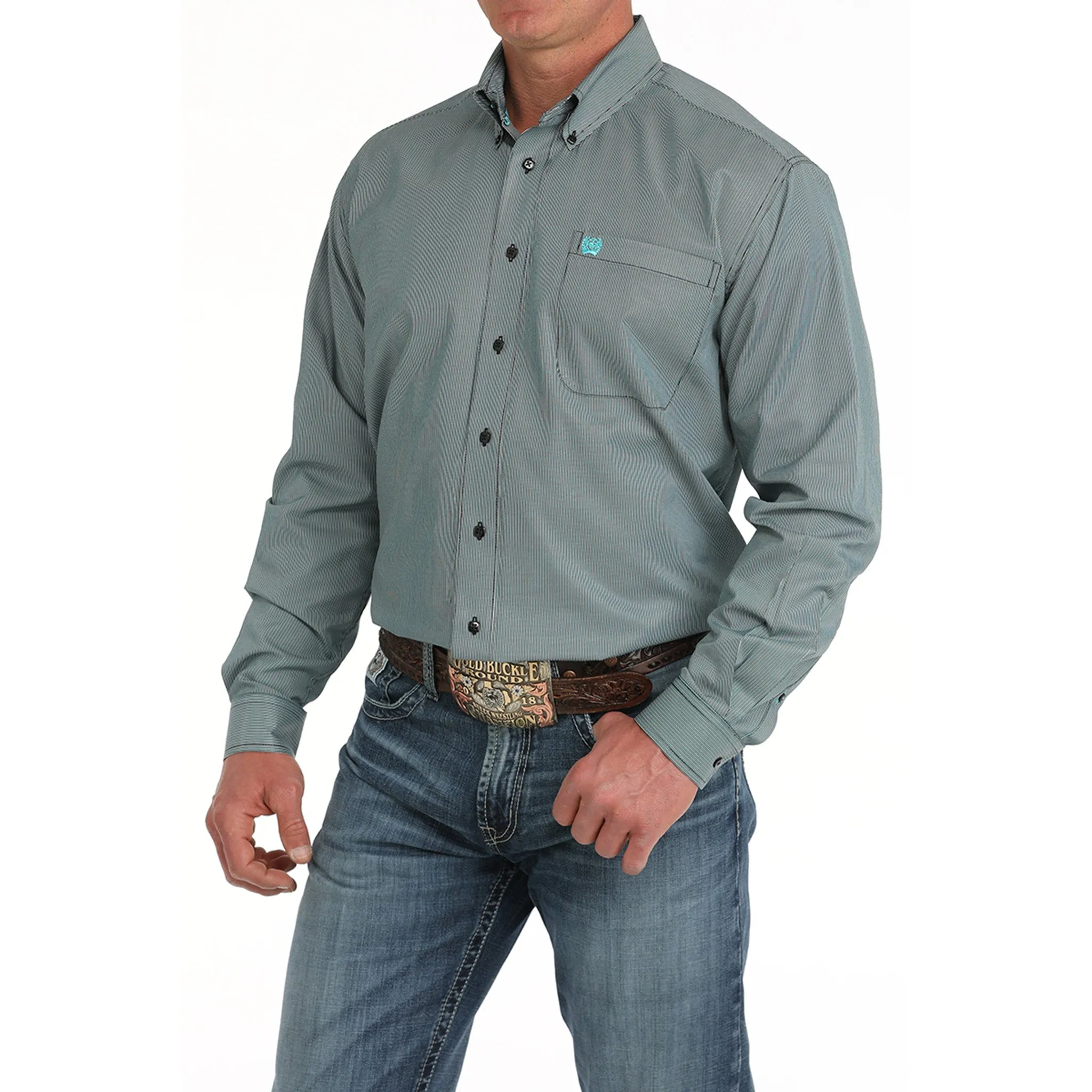 Cinch Men's Tencel Striped Shirt sold by Western Edge product image thumbnail 2