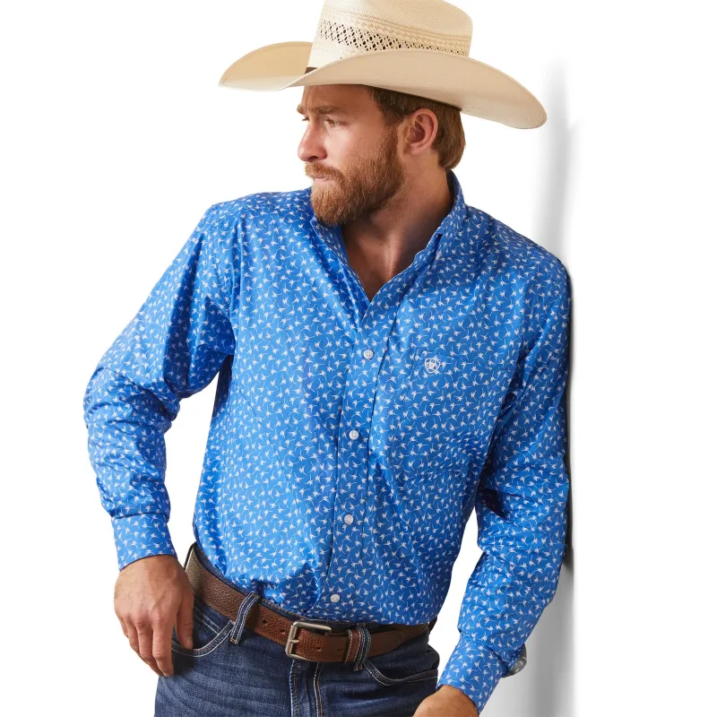 Ariat Men's Blue & White Print Shirt sold by Western Edge