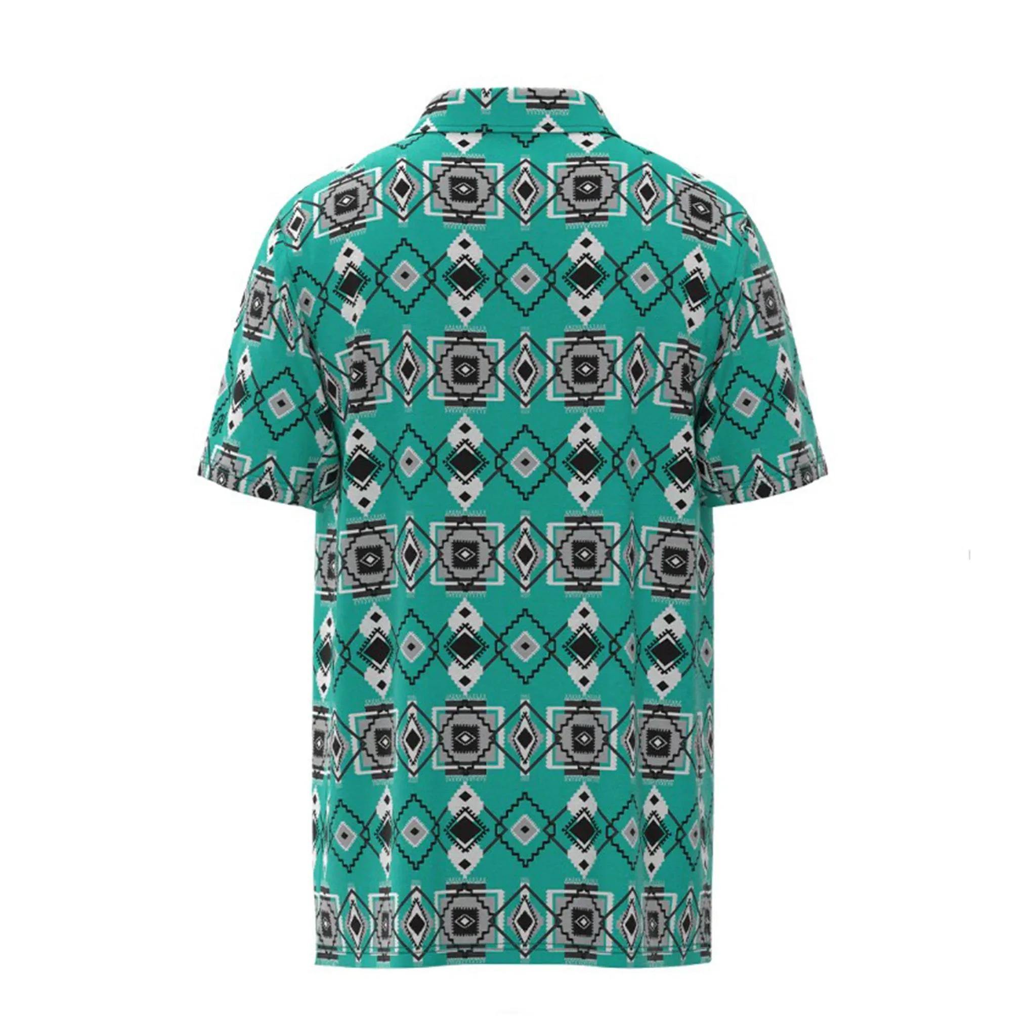 Hooey Men's "The Weekender" Aqua Aztec Polo sold by Western Edge product image thumbnail 2