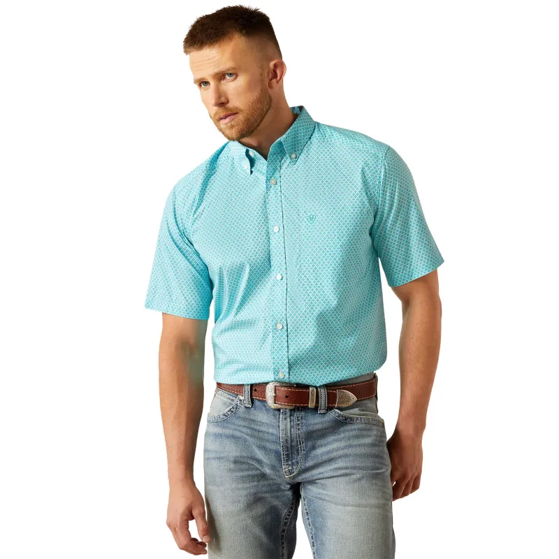 Ariat Men's Westin Lite Blue Diamond Short Sleeve Shirt sold by Western Edge