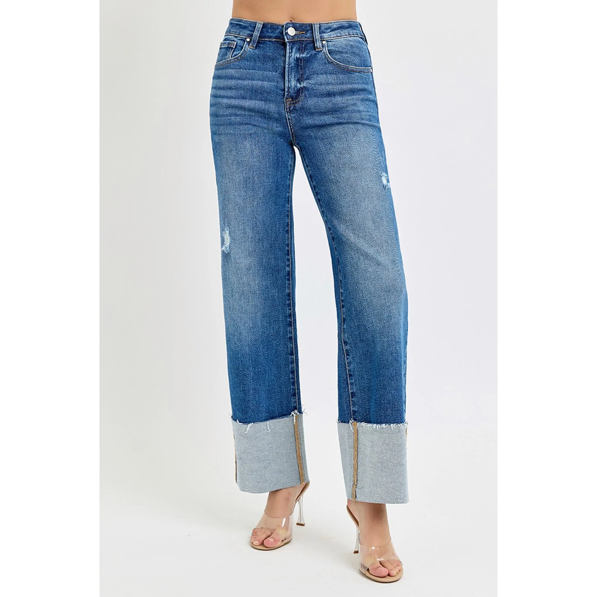 Risen Women's Dark High Rise Wide Cuff Jean sold by Western Edge product image thumbnail 2