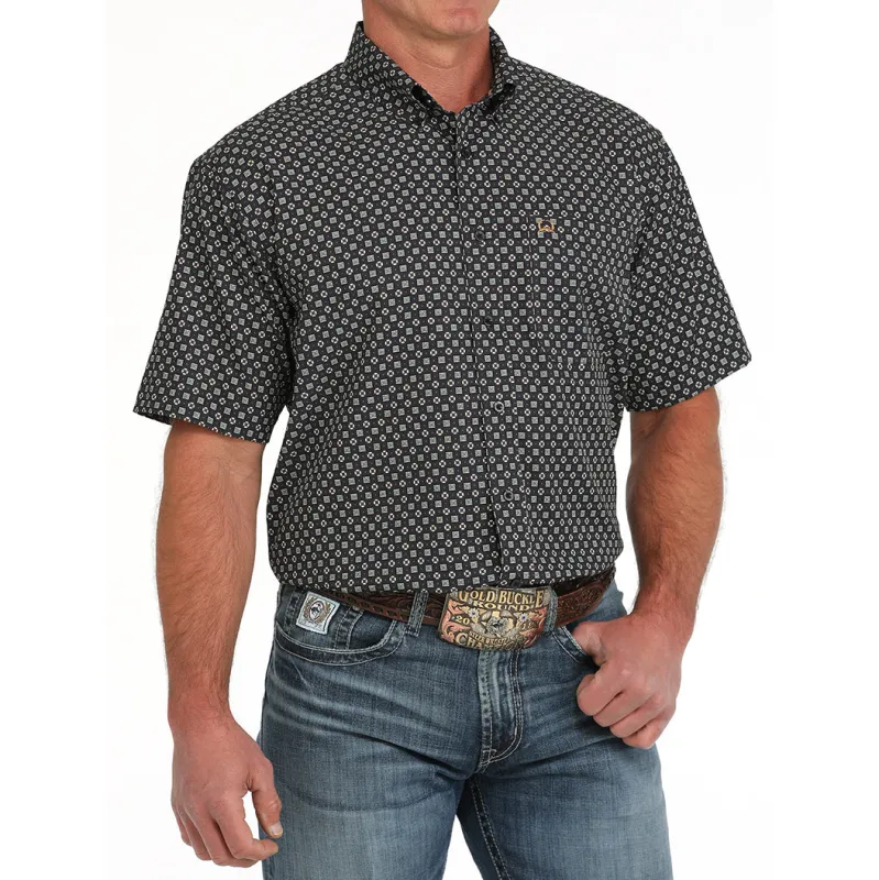 Cinch Navy Print Men's Short Sleeve Arena Flex sold by Western Edge