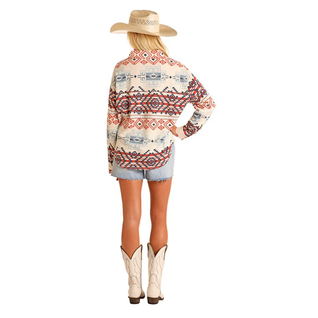 Rock & Roll Women's Multi Color Aztec Knit Overshirt sold by Western Edge product image thumbnail 2