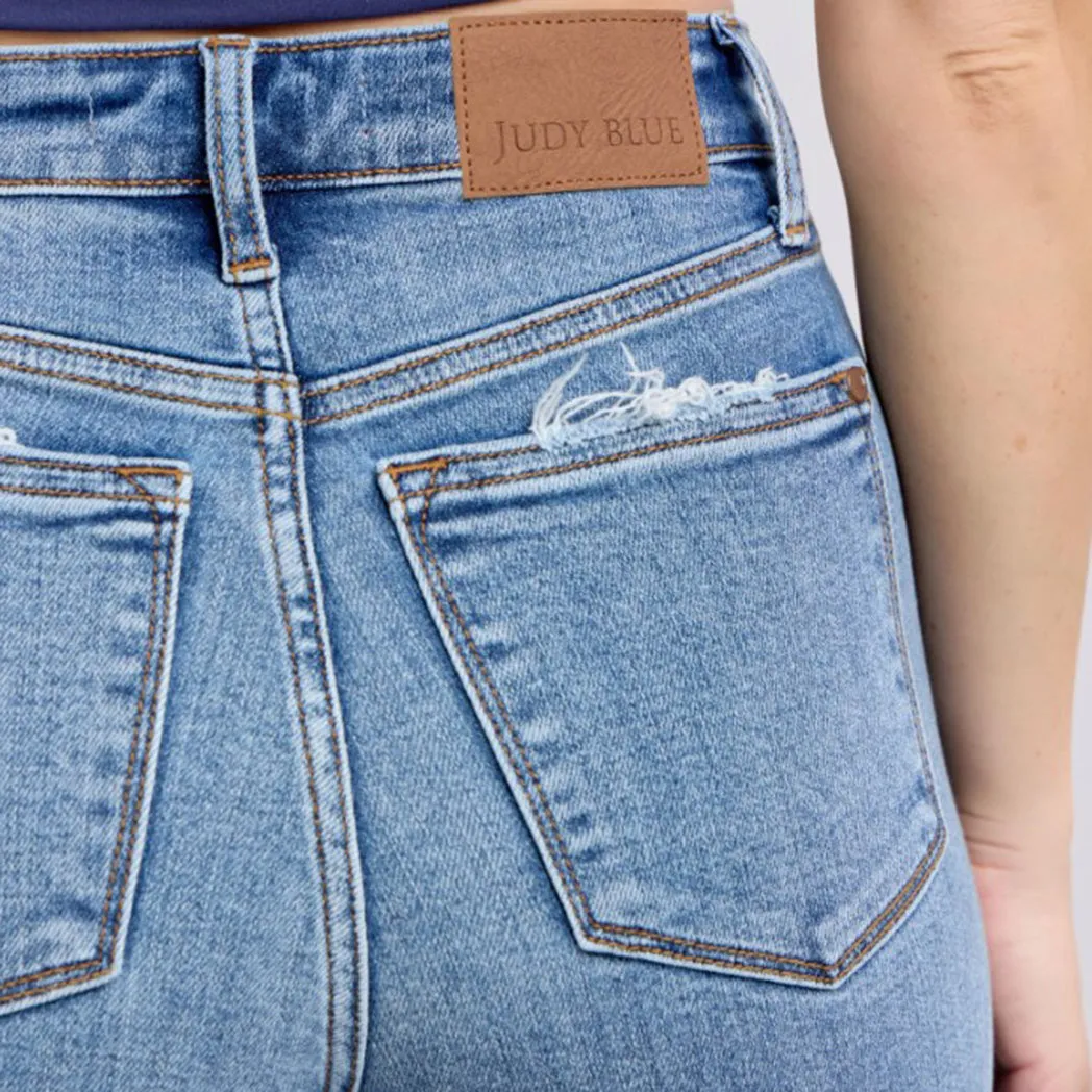 Women's Med Wash High Waisted Retro Wide Leg Jeans sold by Western Edge product image thumbnail 4