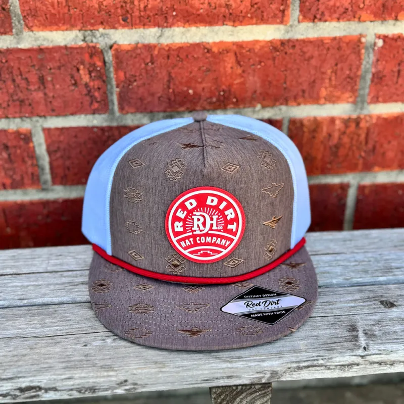 Red Dirt Hat "The Ruins" Brown, White & Red Cap made by Western Edge
