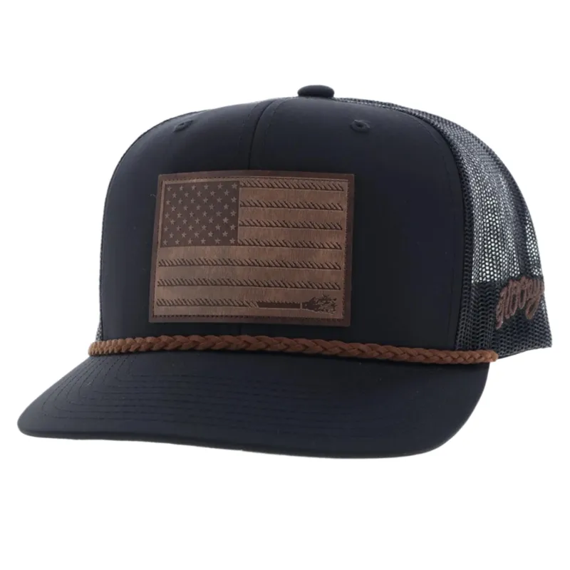 Hooey Black Liberty Roper Cap made by Western Edge