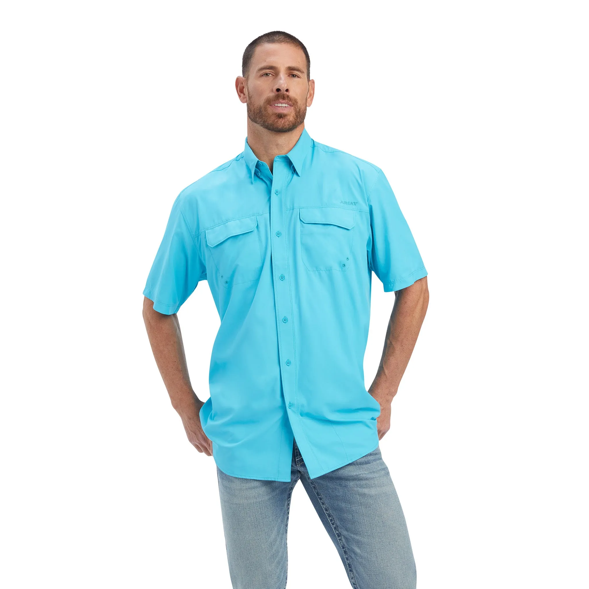 Ariat Men's Scuba Blue VentTek Short Sleeve sold by Western Edge