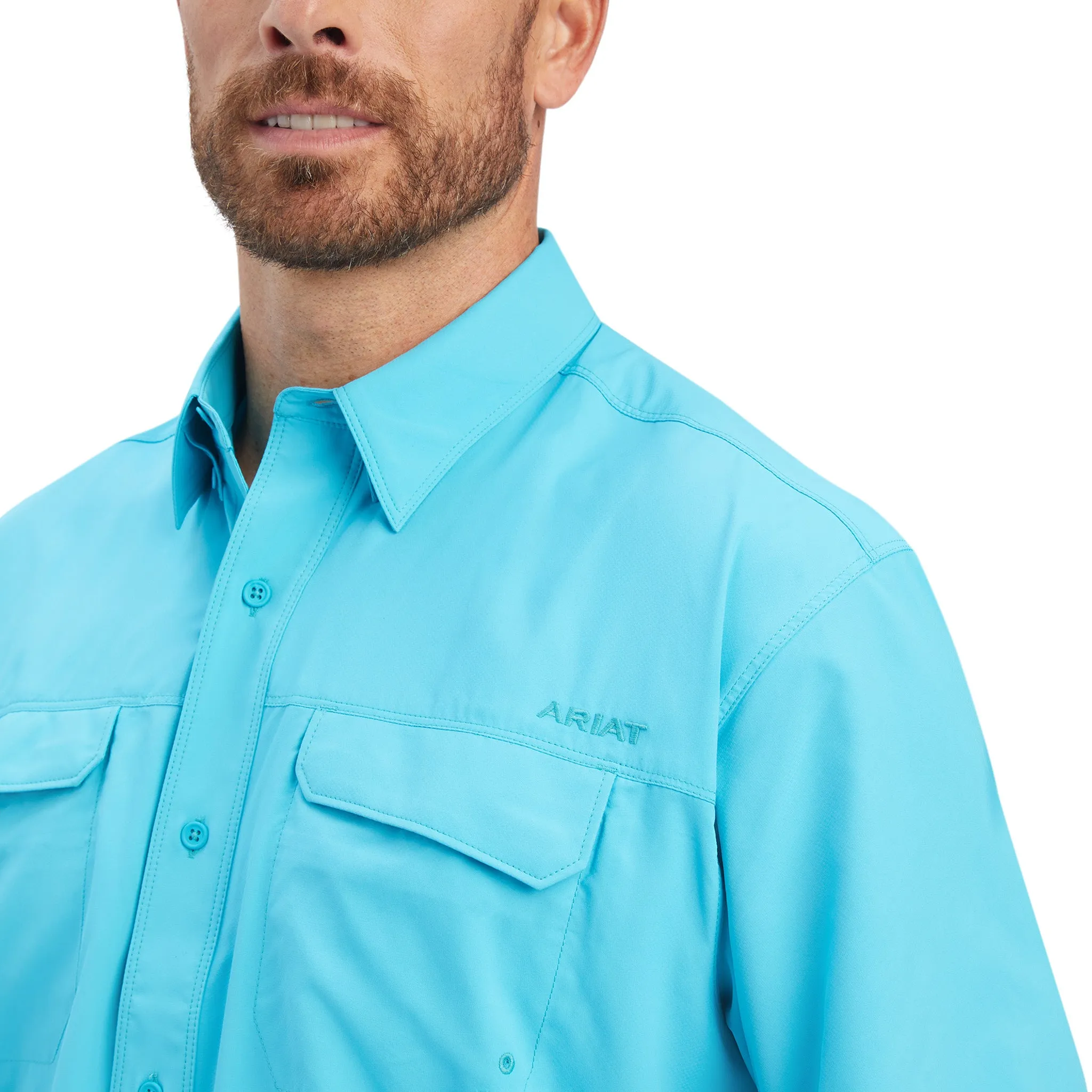 Ariat Men's Scuba Blue VentTek Short Sleeve sold by Western Edge product image thumbnail 2