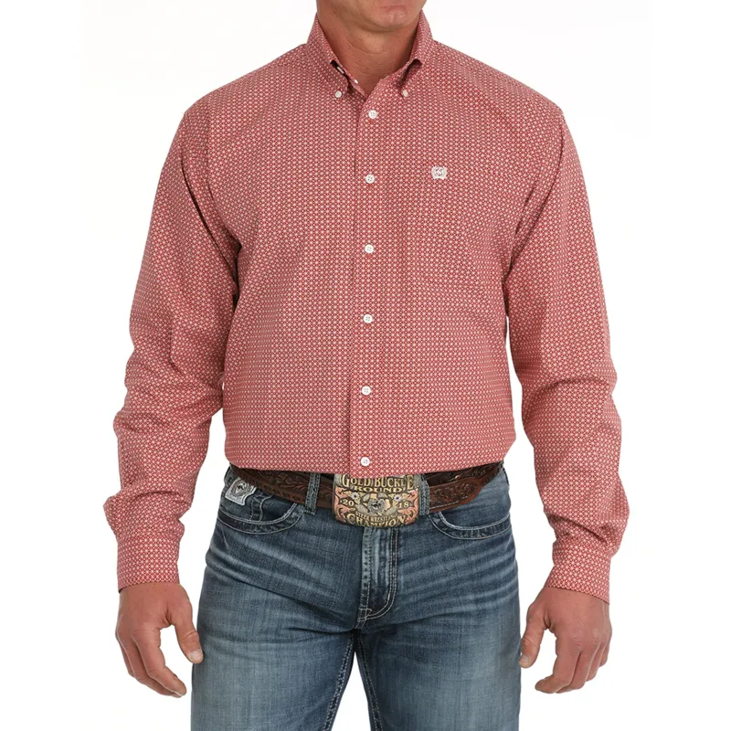 Cinch Button Down Long Sleeve Red Print sold by Western Edge