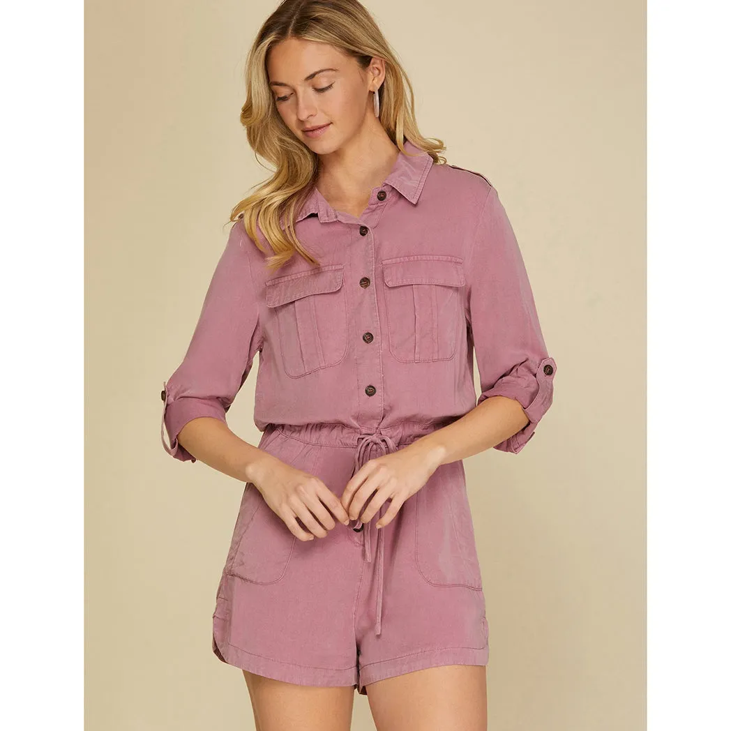 Mauve Utility Style Romper sold by Western Edge product image thumbnail 2