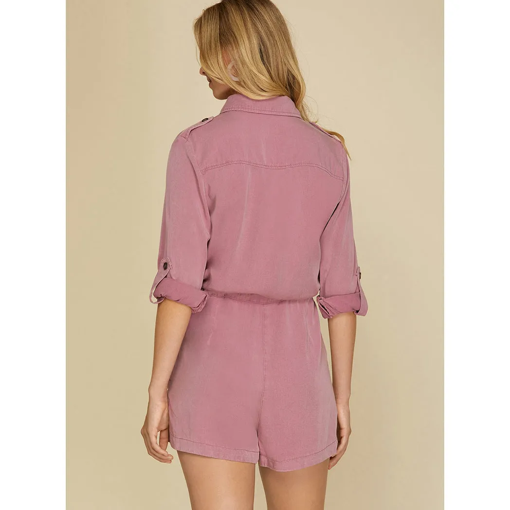 Mauve Utility Style Romper sold by Western Edge product image thumbnail 3