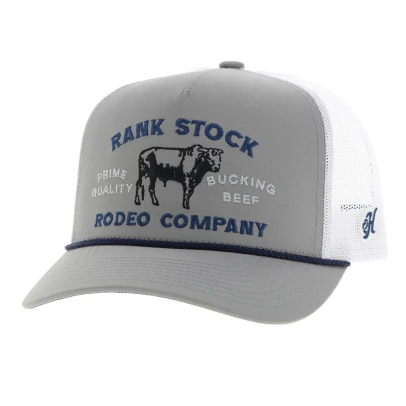 Hooey Grey & White Rank Stock Cap made by Western Edge