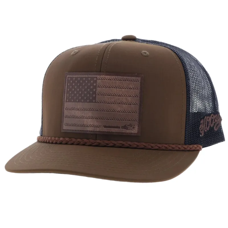Hooey Brown & Black Liberty Roper Cap made by Western Edge