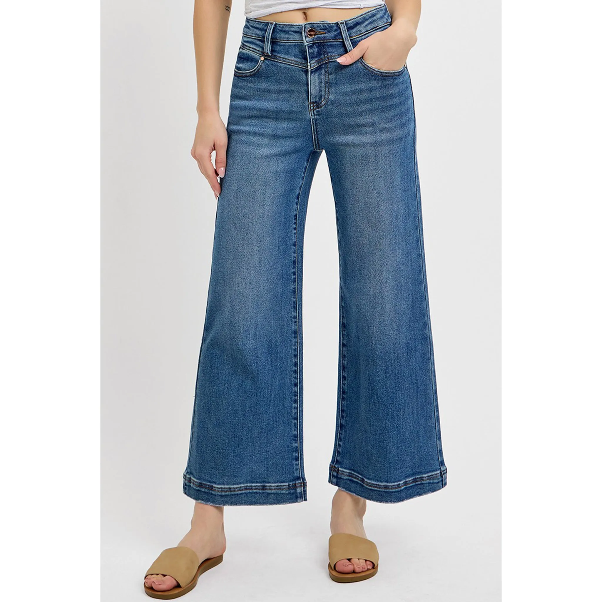Risen Women's High Rise Flare Yoke Crop Jeans sold by Western Edge product image thumbnail 2