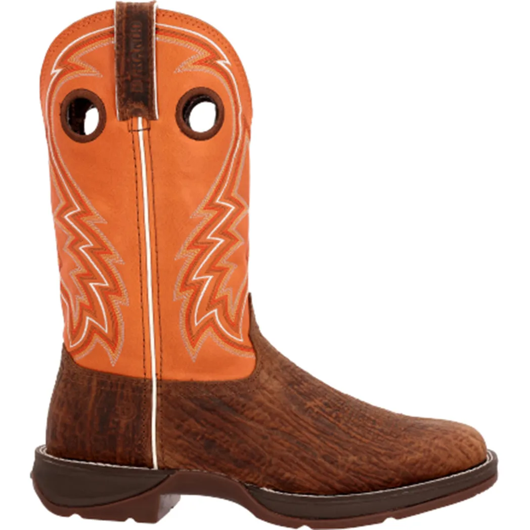 Durango Men's Cedar Bark & Orange Rebel Square Toe sold by Western Edge product image thumbnail 3
