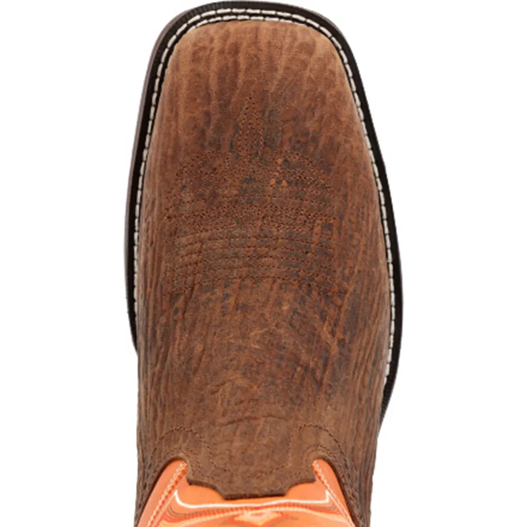 Durango Men's Cedar Bark & Orange Rebel Square Toe sold by Western Edge product image thumbnail 5