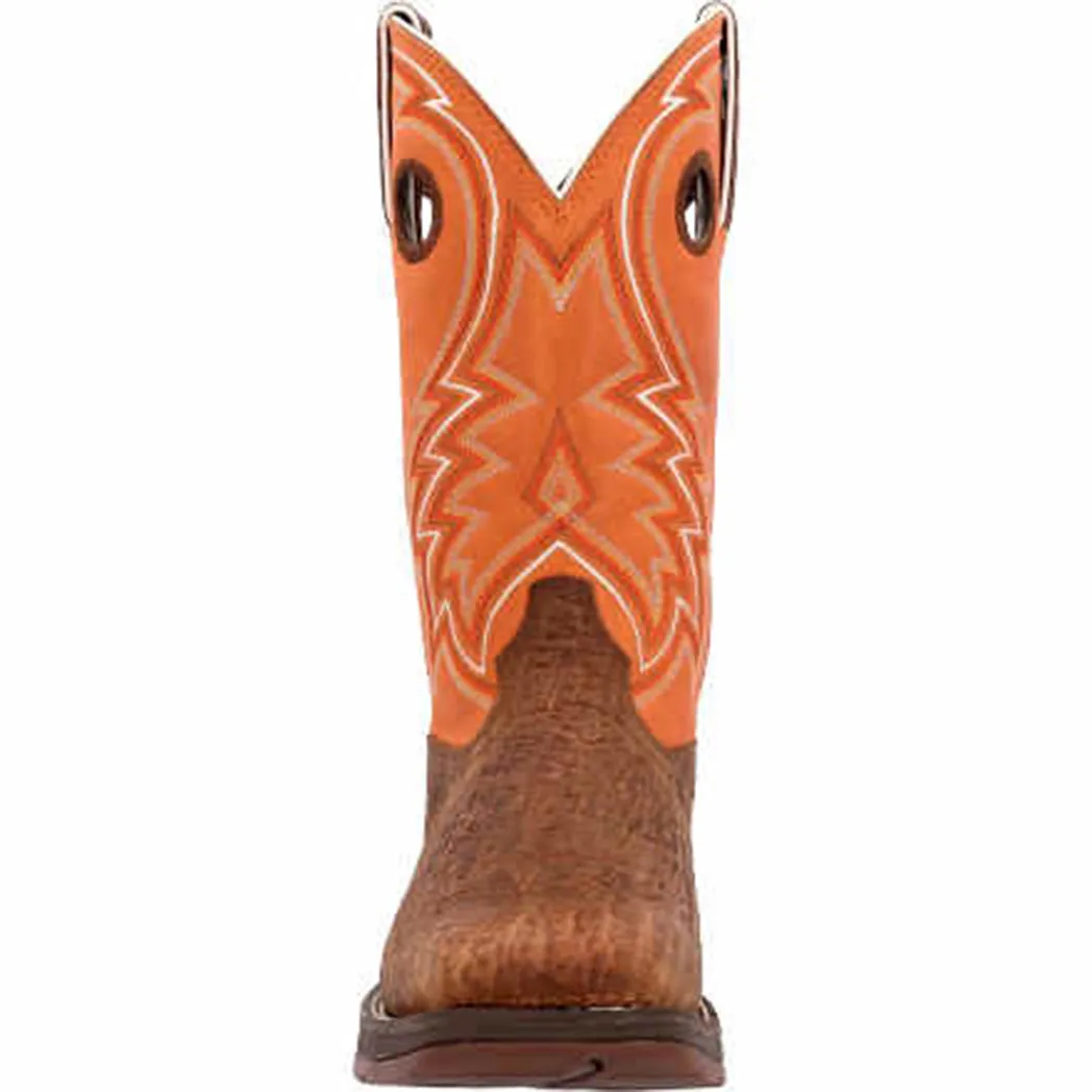 Durango Men's Cedar Bark & Orange Rebel Square Toe sold by Western Edge product image thumbnail 4