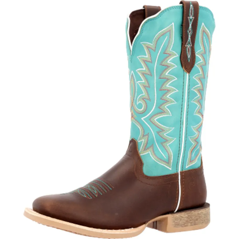 Durango Women's Brown & Arctic Blue Lady Rebel Pro Boots made by Western Edge