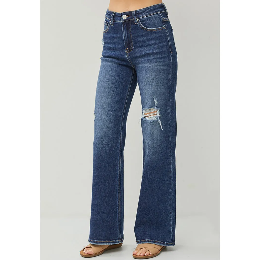 Risen High Rise Distressed Wide Leg Jeans sold by Western Edge product image thumbnail 2