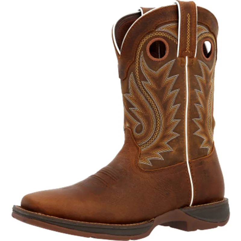 Durango Men's Dark Chestnut Rebel Square Toe Boots made by Western Edge