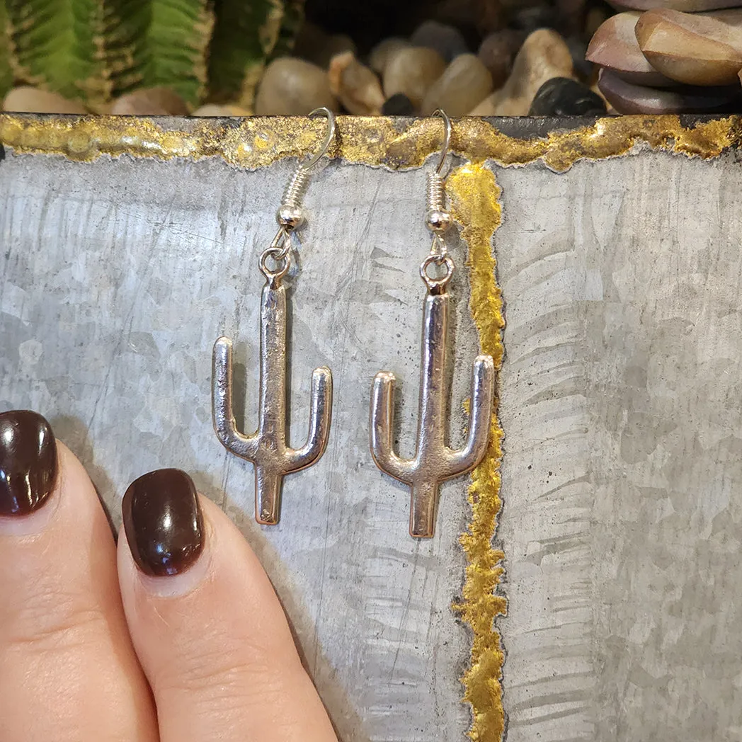 " Saguaro " Silver Cactus Earrings sold by Western Edge product image thumbnail 2