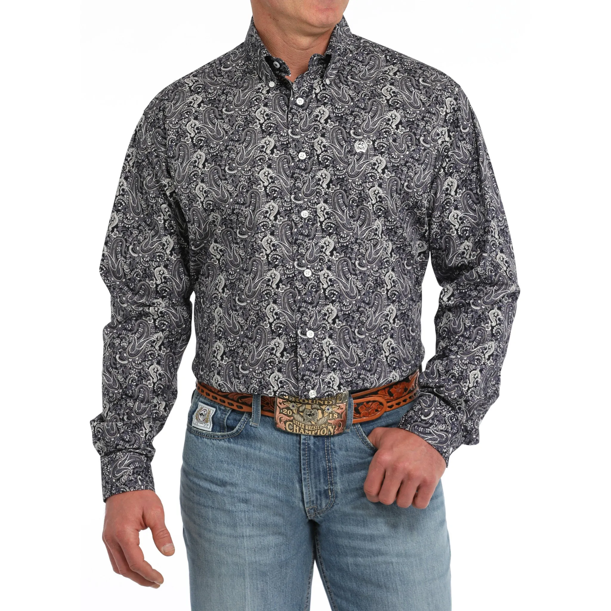 Cinch Men's Multi Color Paisley Long Sleeve Shirt sold by Western Edge