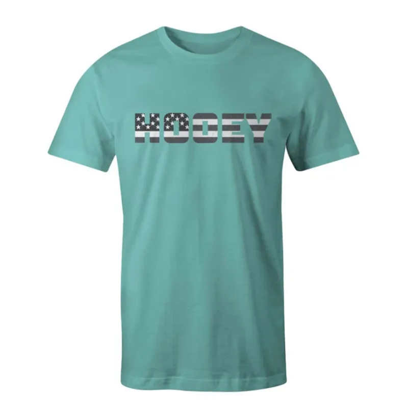 Hooey Men's Turquoise Patriot Tee made by Western Edge