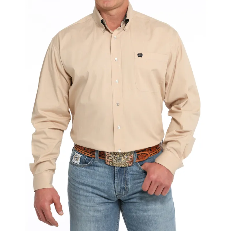 Cinch Men's Gold Microstrip Long Sleeve Shirt sold by Western Edge