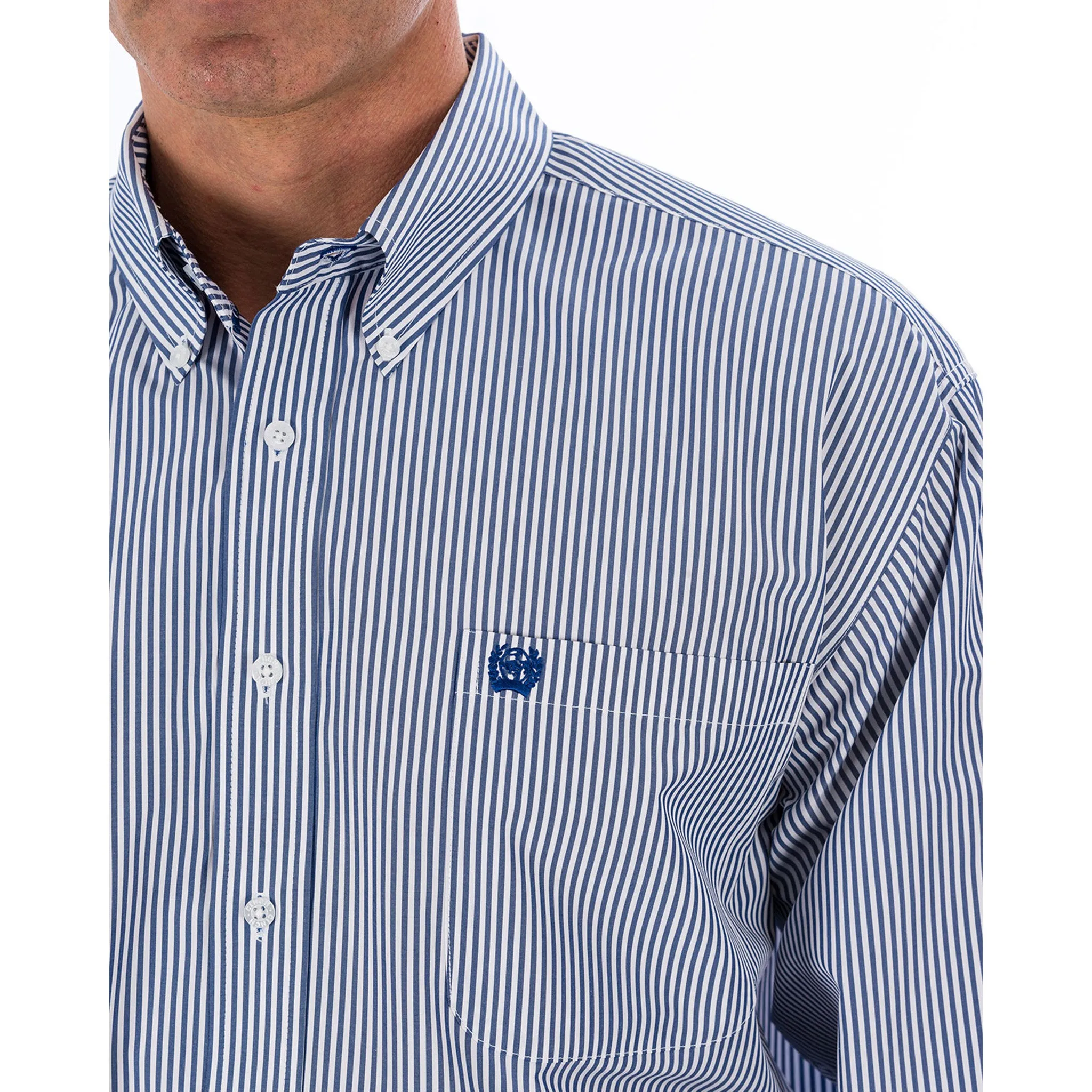 Cinch Men's Royal & White Stripe Shirt sold by Western Edge product image thumbnail 4