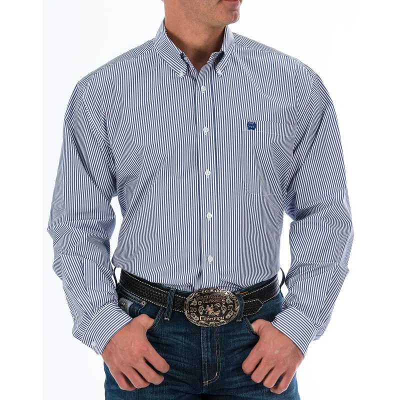 Cinch Men's Royal & White Stripe Shirt sold by Western Edge
