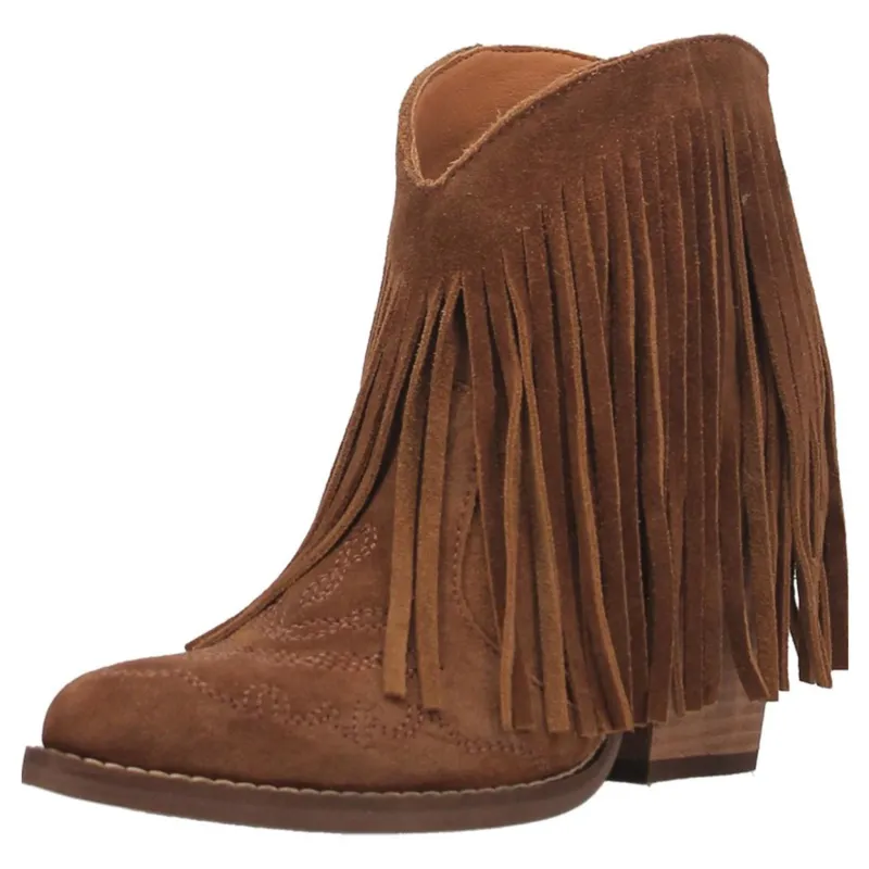 Dingo Women's Camel Fringed Tangles Bootie made by Dan Post