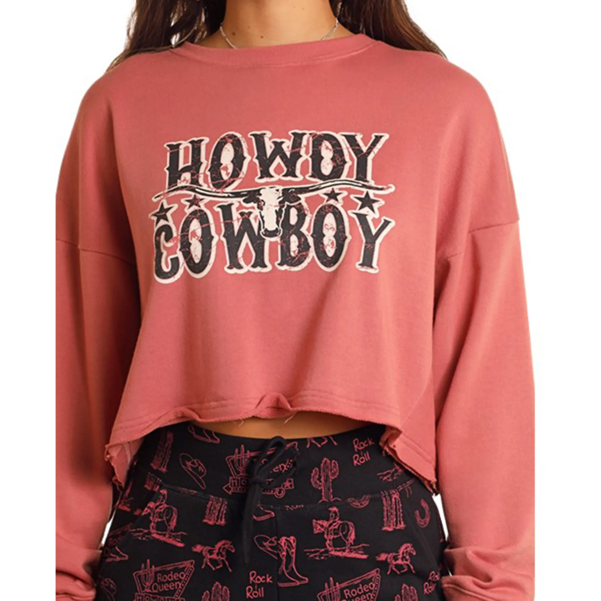 Rock & Roll Women's Howdy Cowboy Sweatshirt sold by Western Edge product image thumbnail 2