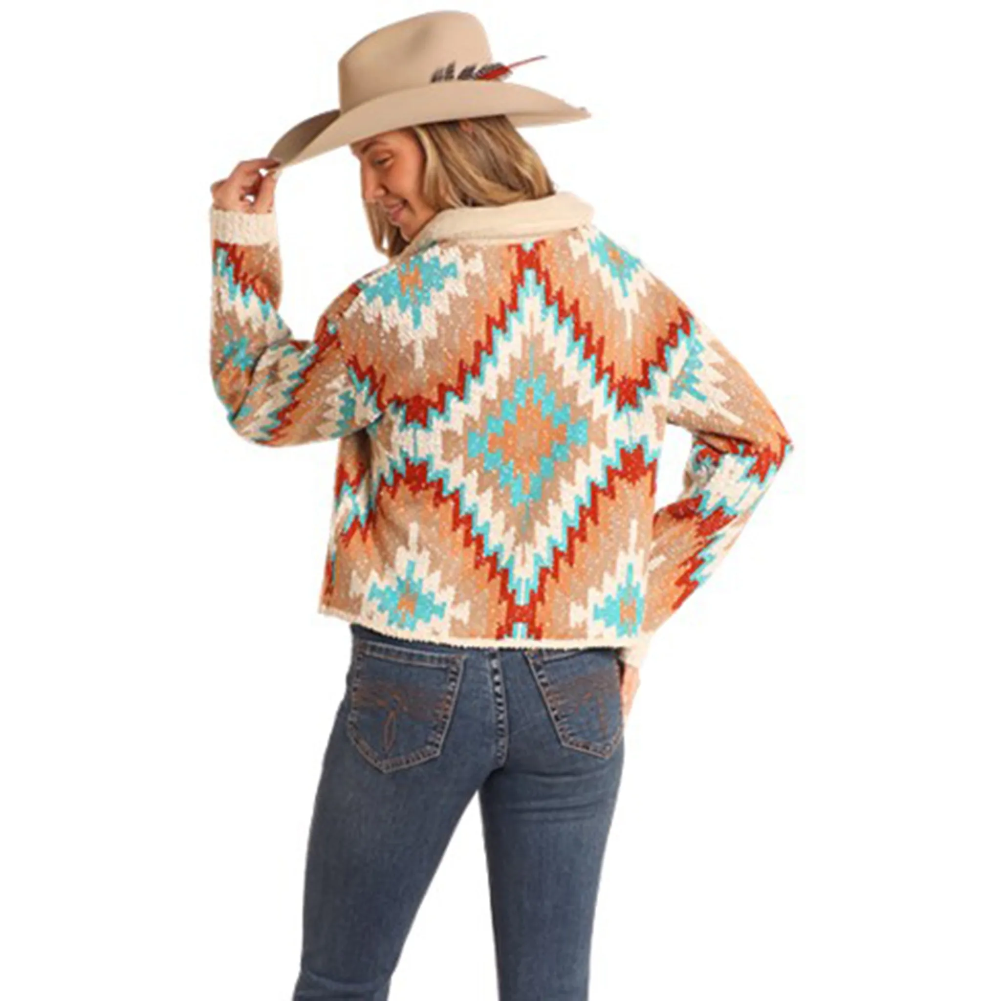 Rock & Roll Aztec Button Up Cardigan sold by Western Edge product image thumbnail 2