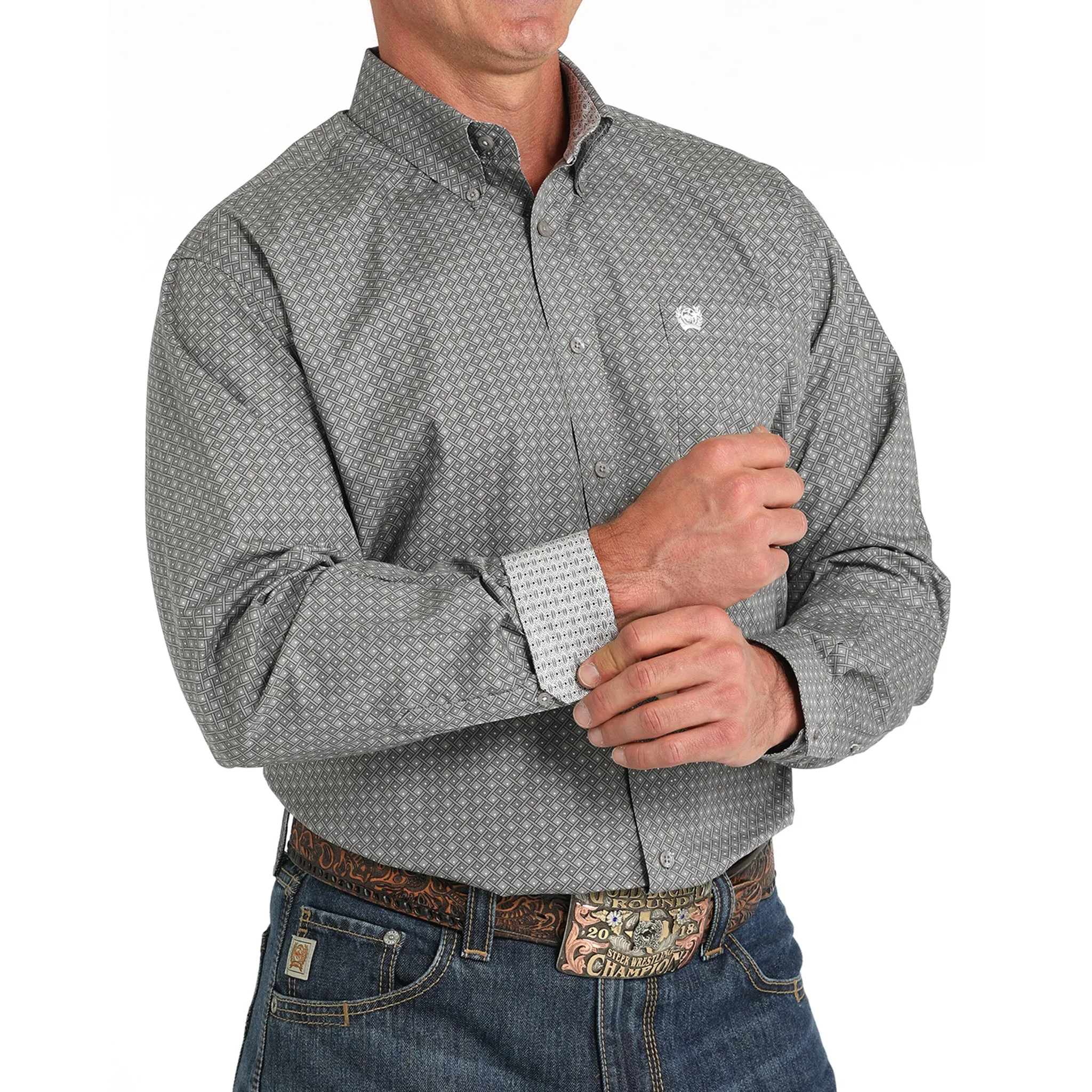 Cinch Men's Grey Print Shirt sold by Western Edge product image thumbnail 3