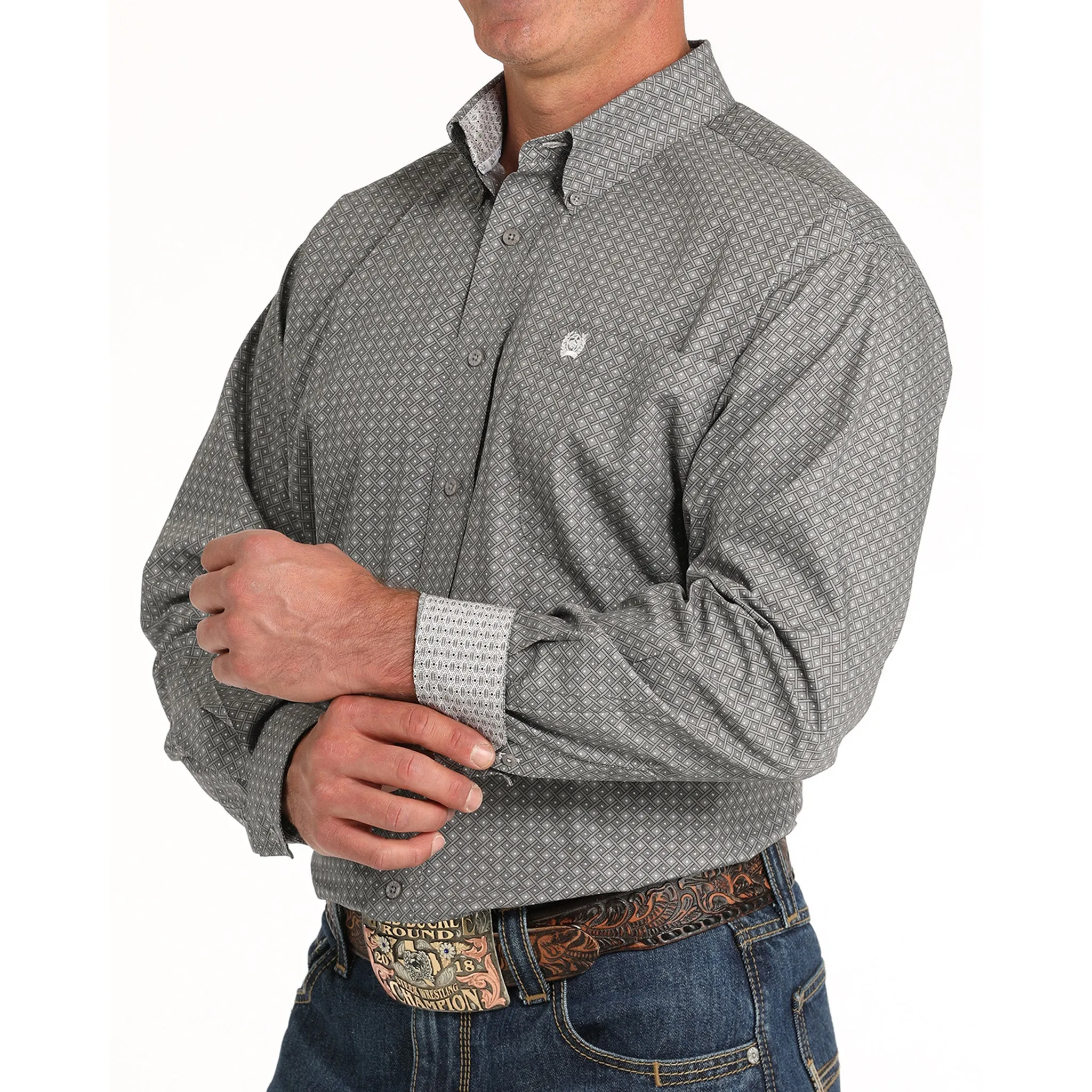 Cinch Men's Grey Print Shirt sold by Western Edge product image thumbnail 2