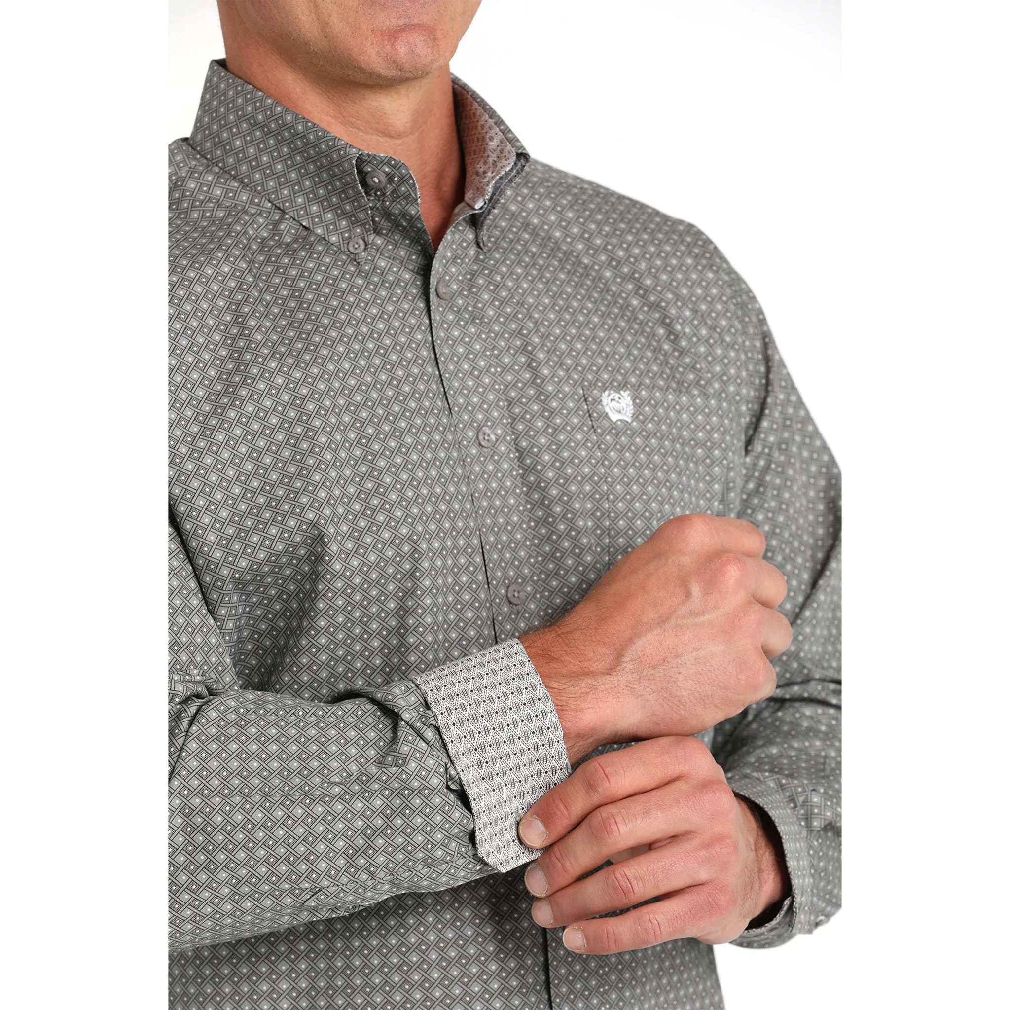Cinch Men's Grey Print Shirt sold by Western Edge product image thumbnail 4
