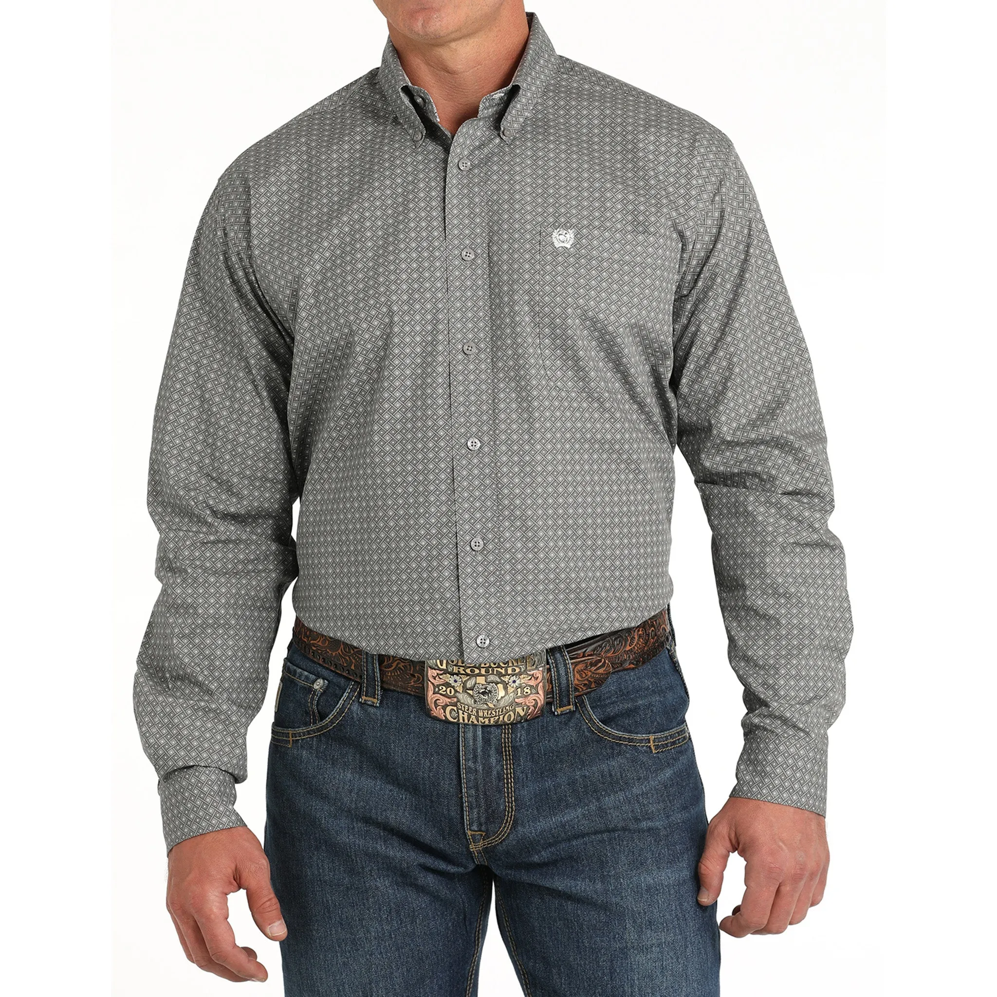 Cinch Men's Grey Print Shirt sold by Western Edge