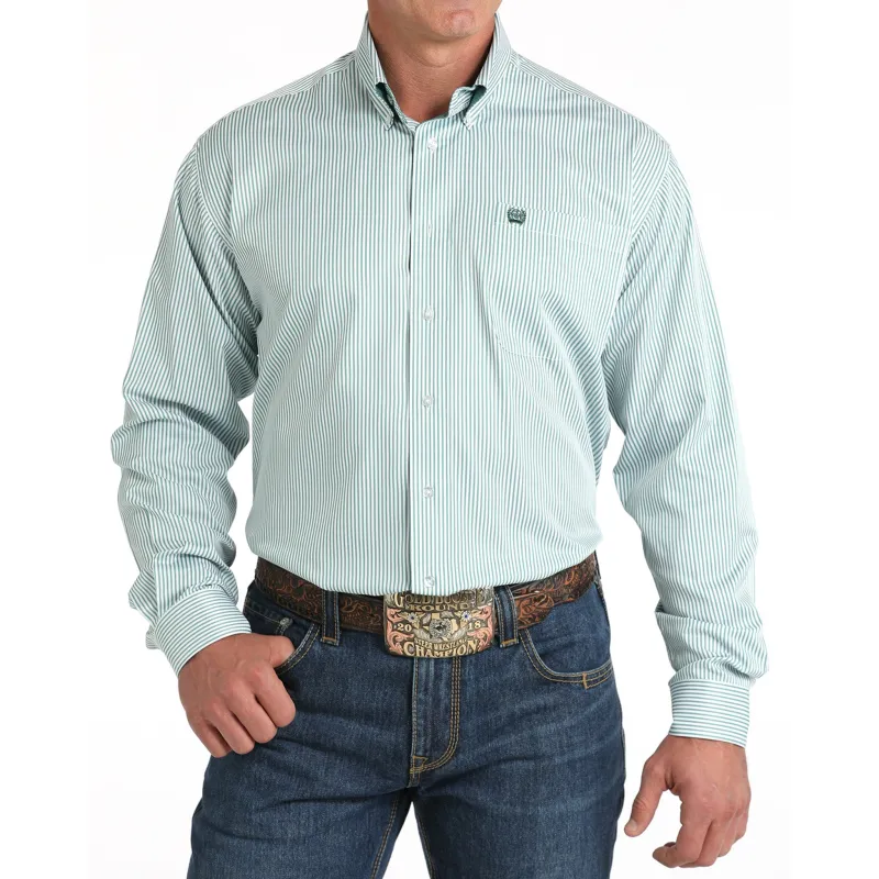 Cinch Men's Green Stripe Shirt sold by Western Edge