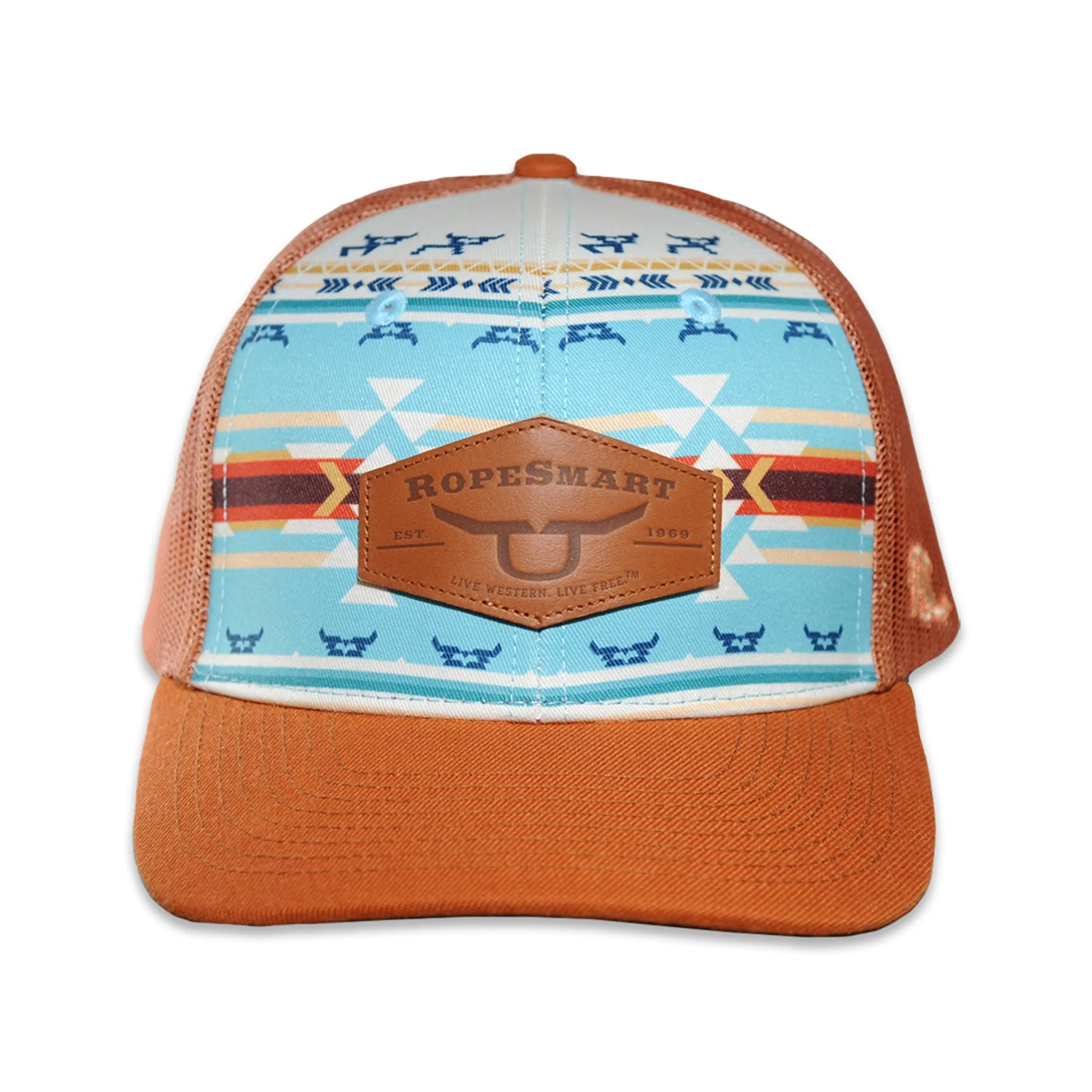 Rope Smart Burnt Orange Marzo Aztec Cap sold by Western Edge product image thumbnail 2