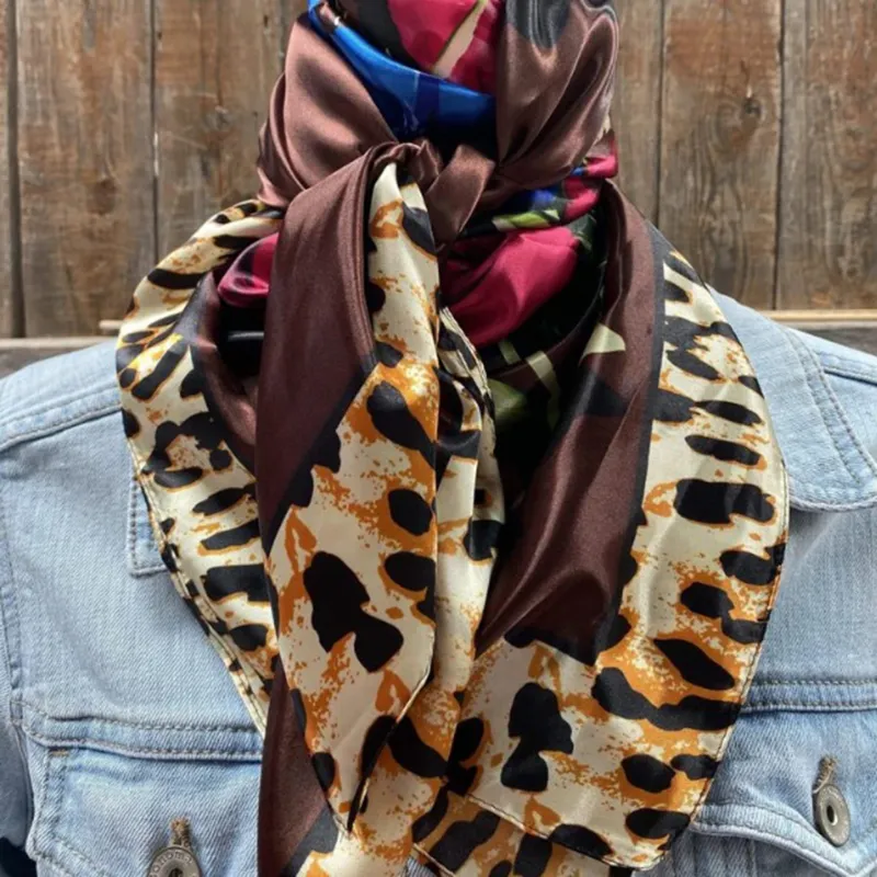 Choc/Brown Leopard Wild Rag made by Western Edge