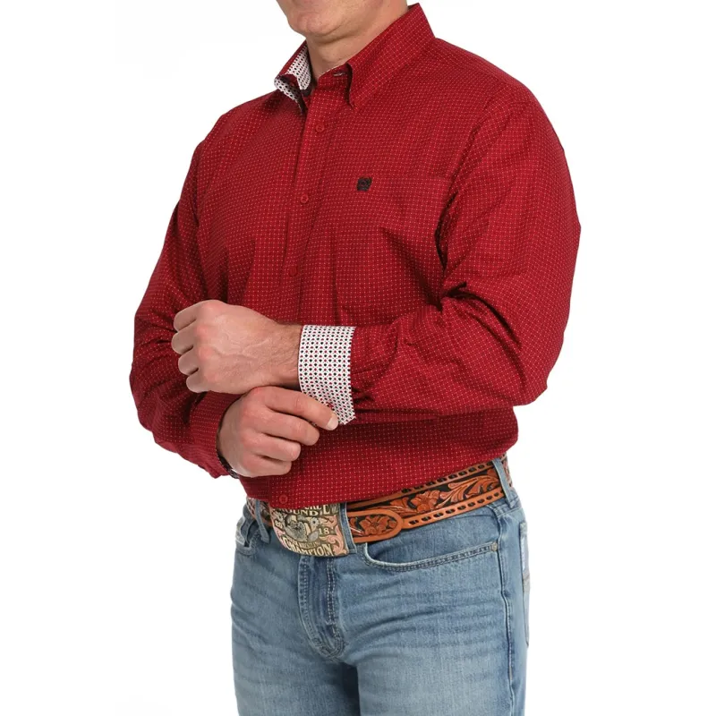 Cinch Men's Red Geo Print Button Down sold by Western Edge