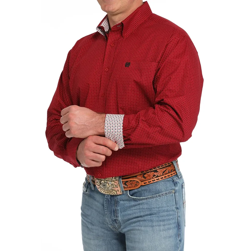 Cinch Men's Red Geo Print Button Down sold by Western Edge