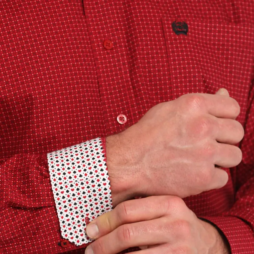 Cinch Men's Red Geo Print Button Down sold by Western Edge product image thumbnail 4