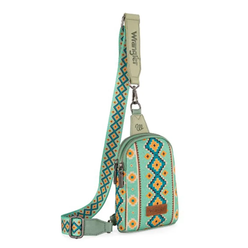 Wrangler Green Aztec Crossbody Purse made by Western Edge